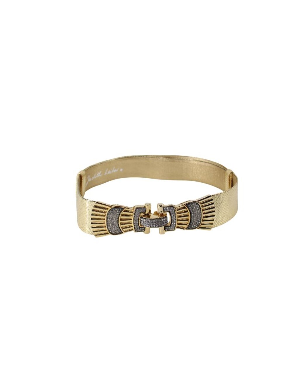 Judith Leiber Gold Metallic Adjustable Leather Belt 94398